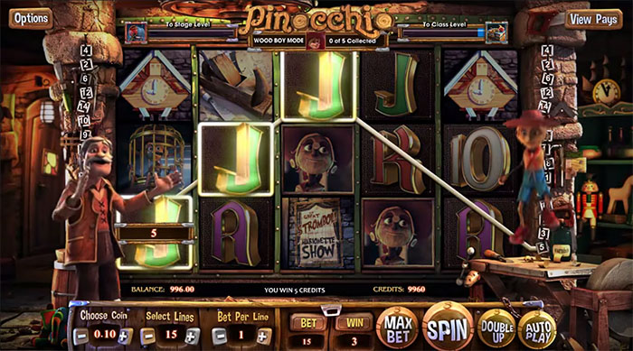 Игровой автомат Pinocchio от Betsoft Gaming