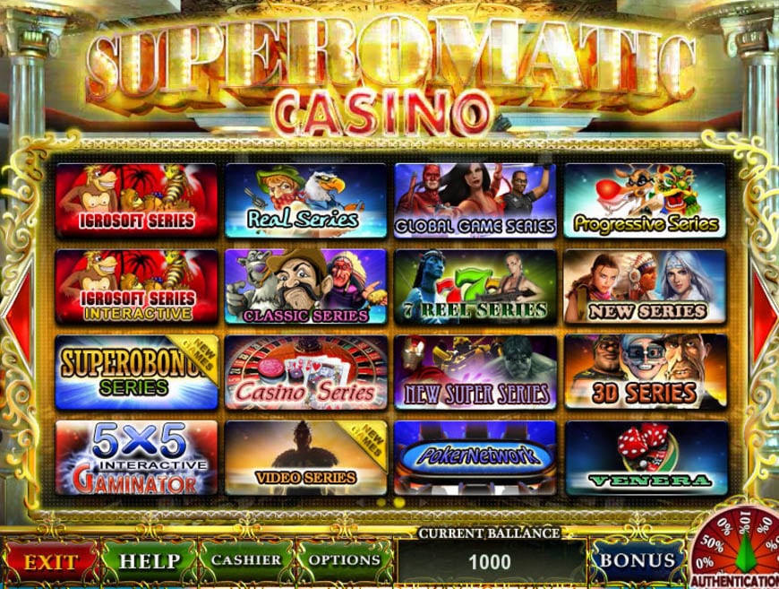 Superomatic casino gambling platform